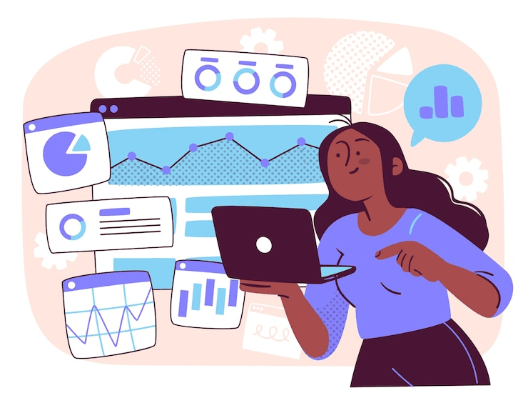 site-stats-concept-illustration